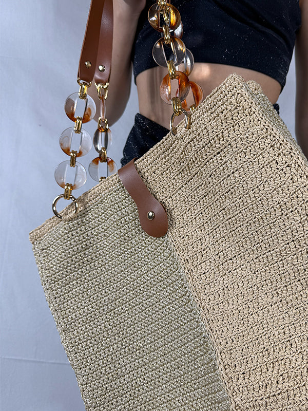 Bambina Büyük Boy Örgü Zincir Saplı Çanta