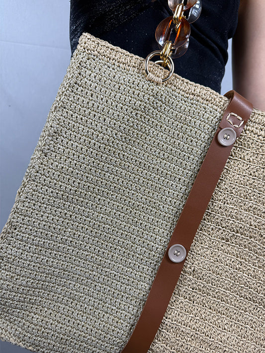 Bambina Büyük Boy Örgü Zincir Saplı Çanta