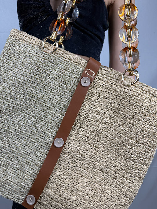 Bambina Büyük Boy Örgü Zincir Saplı Çanta