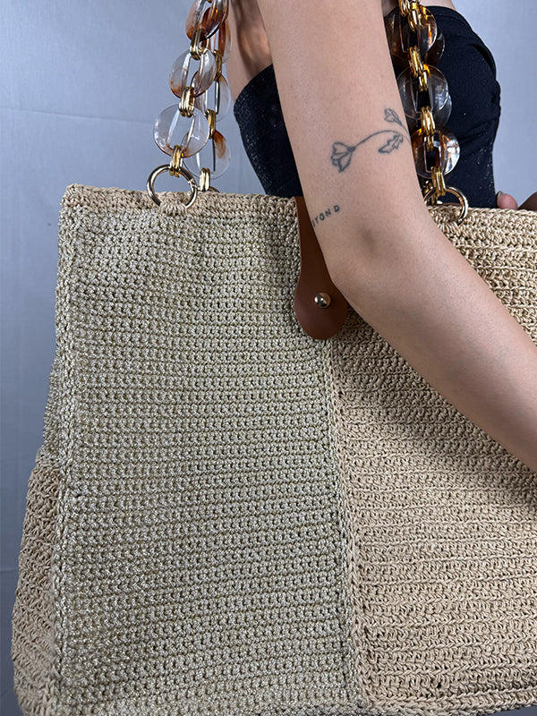 Bambina Büyük Boy Örgü Zincir Saplı Çanta