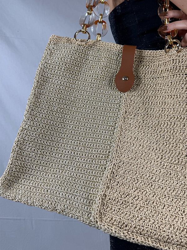 Bambina Büyük Boy Örgü Zincir Saplı Çanta