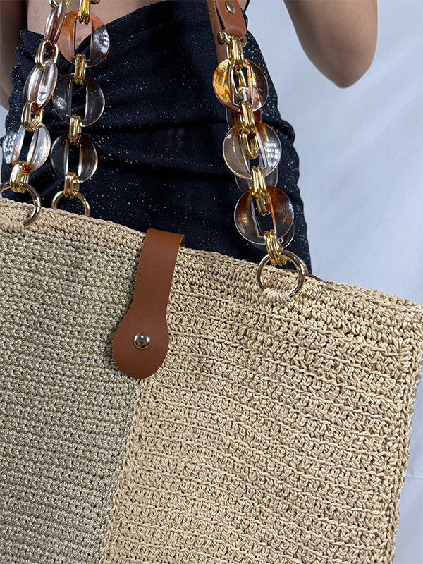 Bambina Büyük Boy Örgü Zincir Saplı Çanta